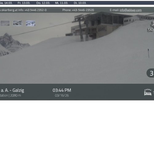 Galzig Bergstation Live Cam: St. Anton am Arlberg Ski Resort Views