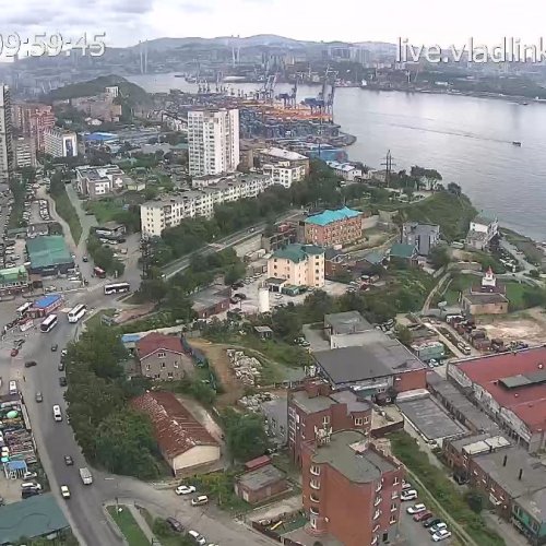 Vladivostok Live: Golden Horn Bay Cityscape & Port Activity