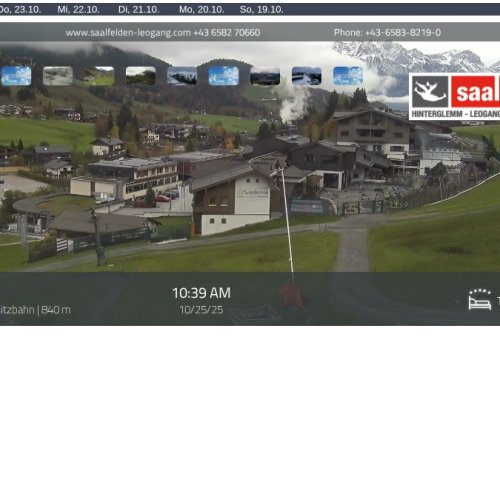 Leogang Asitzbahn Live Webcam: Alpine Views from 840m