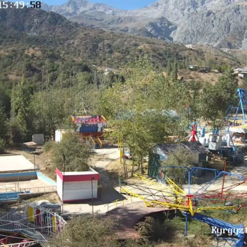 Arslanbob Amusement Park and Mountain Views Live Webcam