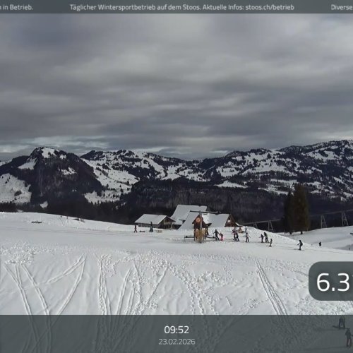 Stoos Dorf Live Webcam: Swiss Alps Ski Slopes & Mountain Views in HD