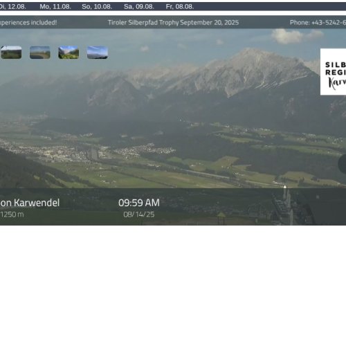 Live Webcam: Hüttegglift Weerberg Panorama, Karwendel Alps
