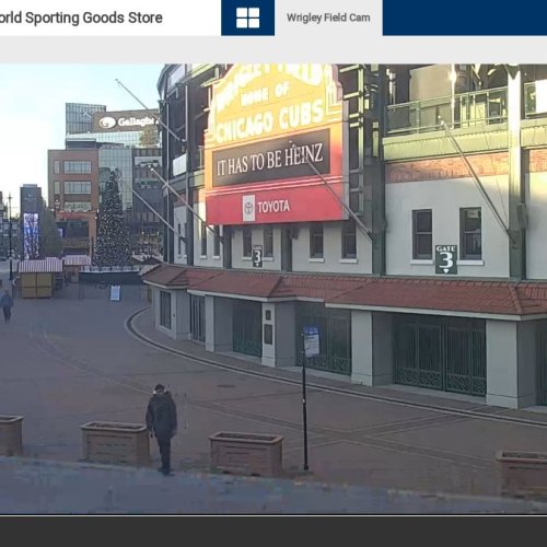 Wrigley Field Live Webcam: Addison Street & Stadium Entrance
