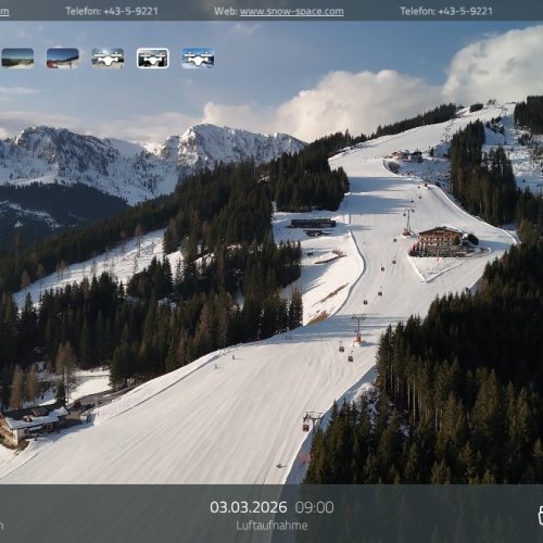 Wagrain Ski Resort Live Webcam – FlyingCam View of Snow Space Salzburg