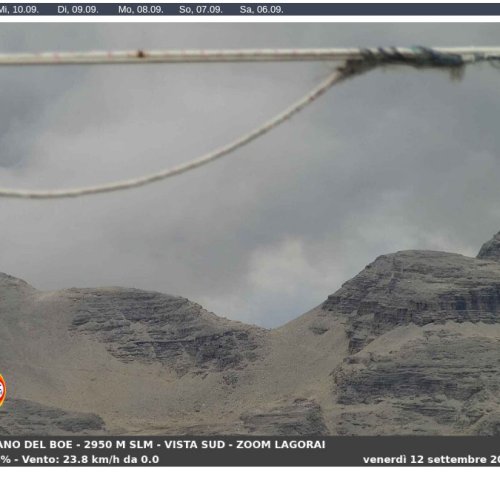 Sass Pordoi Altopiano del Boe Live Webcam: Panoramic Dolomites Views