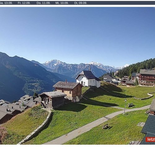 Bettmeralp Kapelle Live Webcam: Swiss Alps & Aletsch Arena Views