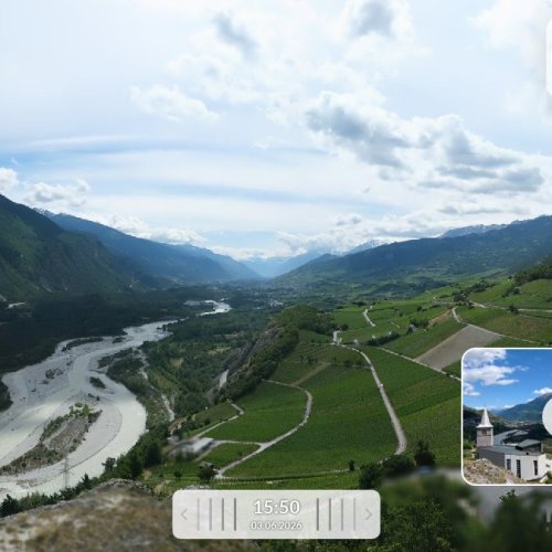 Varen, Switzerland Live Webcam: Alpine Valley & Vineyards