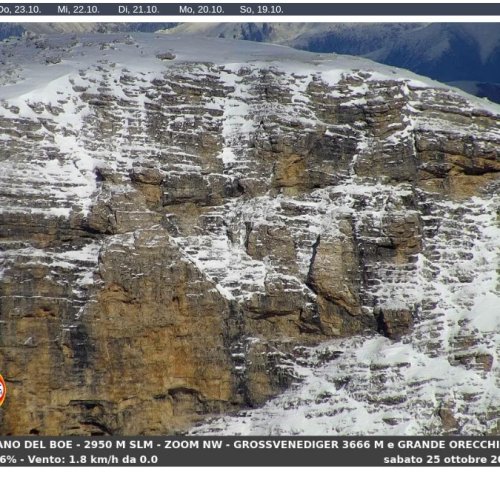 Sass Pordoi - Altopiano del Boe Live Webcam: Dolomites Mountain Views
