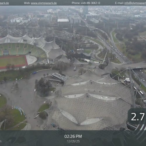Munich Olympiapark Live Webcam from Olympiaturm