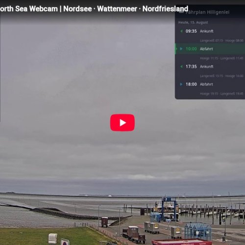 Schlüttsiel Live Webcam: North Sea, Wadden Sea & Ferry Port