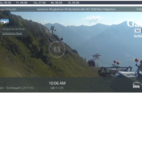 Bad Hofgastein - Schlossalm Webcam: Live Mountain Views