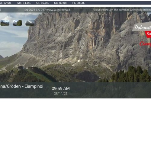 Ciampinoi Live Webcam: Val Gardena Dolomites Views