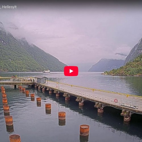 Geirangerfjord Cruise Port Live Webcam: Hellesylt, Norway