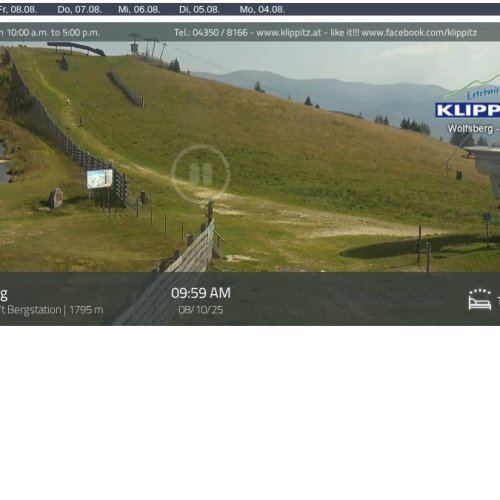 Klippitztörl Mountain Live Webcam: Alpine Views at 1795m