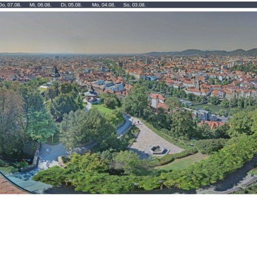 Schlossberg Graz Live Webcam: Panoramic City Views 🇦🇹