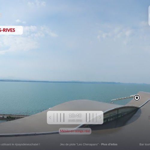 Neuchâtel Les Jeunes-Rives Live Webcam: Panoramic Lake View