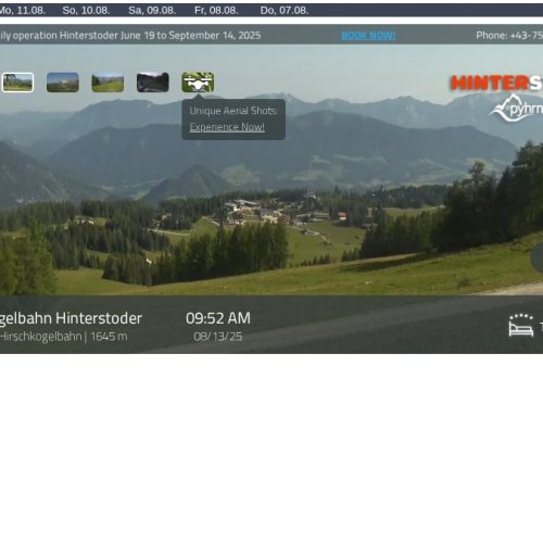 Hirschkogelbahn Hinterstoder Live Webcam: Alpine Panorama