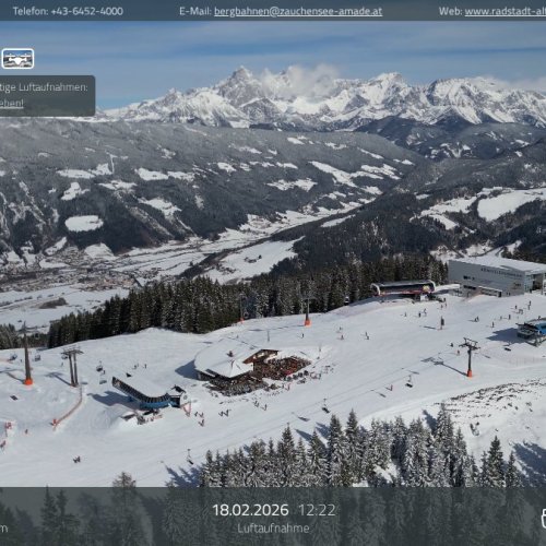 Live Webcam Radstadt - FlyingCam: Ski Amade Mountain Views, Austria