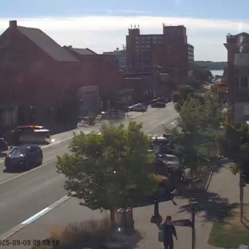 Charlottetown Live Webcam: Historic Street & Harbour View