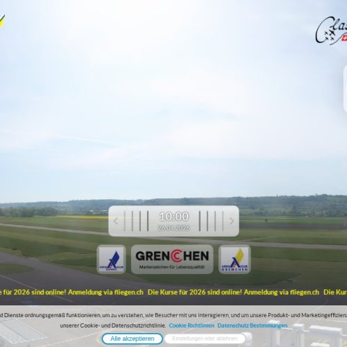 Grenchen Airport Live Webcam: Swiss Aviation & Flight School View