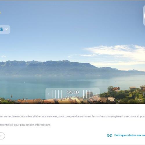 Chexbres Live Webcam: Lake Geneva, Lavaux Vineyards & Swiss Alps