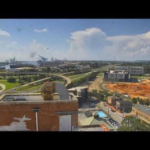 Live View of Downtown Mobile, Alabama & Port