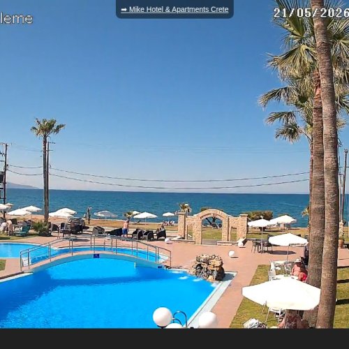 Live View from Mike Hotel Apartments, Maleme, Crete, Greece 🏨🌊