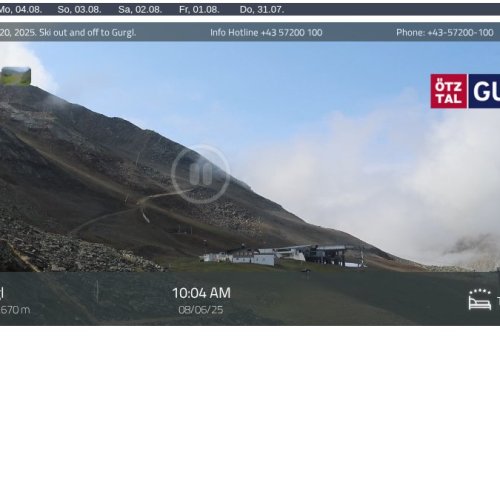 Obergurgl Festkogl Live Webcam: Alpine Views at 2670m