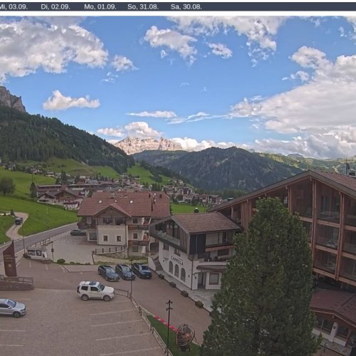 Live Webcam: Corvara in Badia, Hotel Cappella – Dolomites View