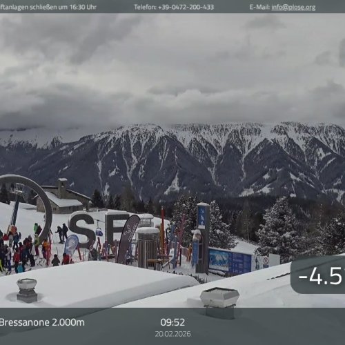 Plosel Brixen Kreuztal Live Webcam: Dolomites Skiing & Mountain Views