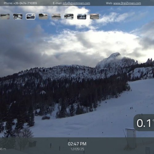 Sexten Kreuzbergpass Live Webcam: Dolomites Ski & Mountain Views