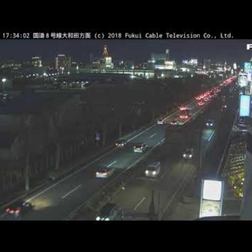 National Route 8 in Fukui-shi, Japan: Live Traffic and Cityscape