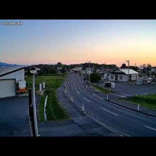Goshogawara, Tohoku, Japan Live Webcam: Rural Road & Mount Iwaki