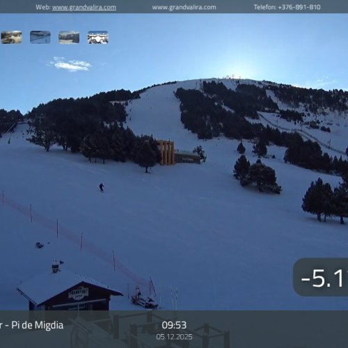 El Tarter - Pi de Migdia Live Webcam: Grandvalira Ski Slopes