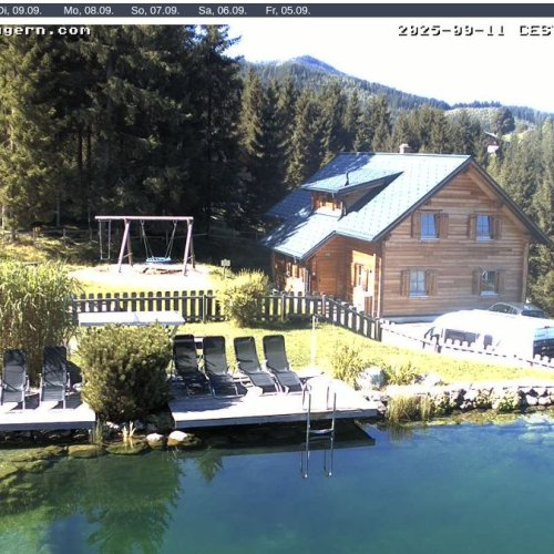 Pruggern Galsterbergalm Live: Alpine Chalet and Mountain Lake Webcam