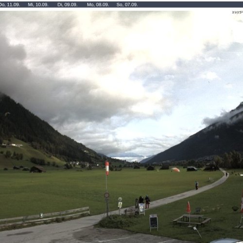 Live Webcam: Neustift im Stubaital Paragliding Landing Zone & Alpine Views