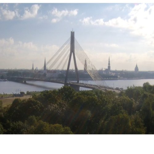 Vanšu Bridge Live Webcam: Riga Skyline & Daugava River