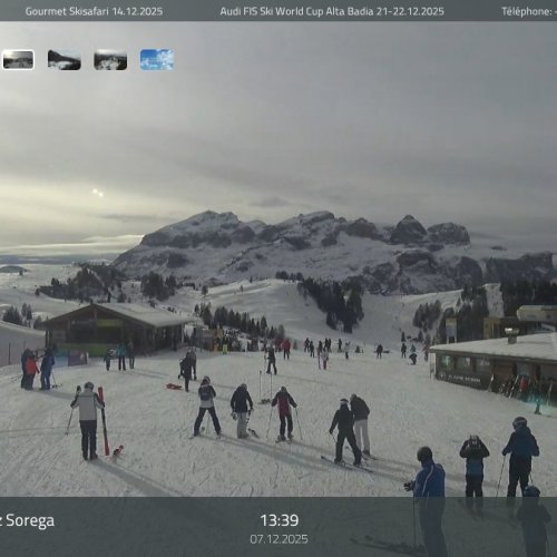 Alta Badia Piz Sorega Live Webcam: Dolomites Ski Slopes & Mountain Views