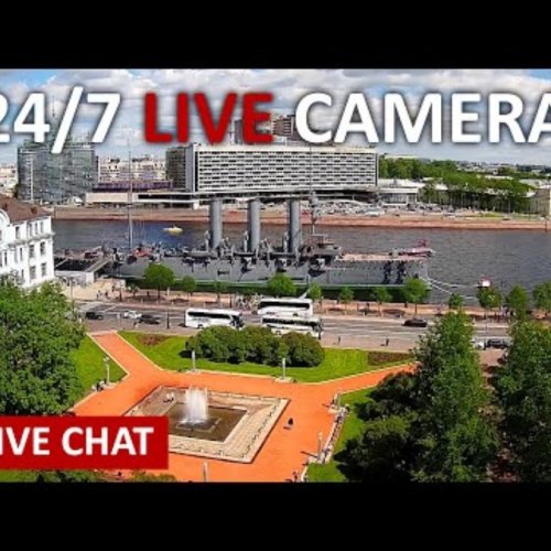 Live Webcam: Russian Cruiser Aurora & Neva River, St. Petersburg