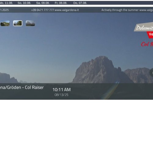 Col Raiser, St. Christina, 2106m - Live Dolomites Webcam