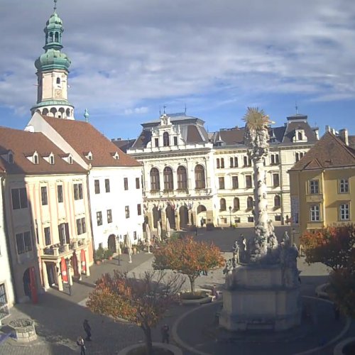 Sopron Main Square Live Webcam: Historic Fő tér Views