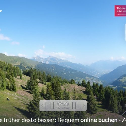 Heidbühl Live Cam: Panoramic Views of Arosa Lenzerheide Mountains