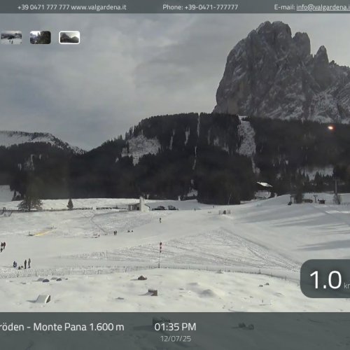 Live Val Gardena Webcam: Monte Pana Ski Slopes & Dolomites View