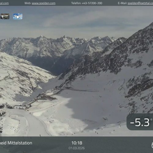Sölden Schwarze Schneid Mittelstation Webcam Live HD