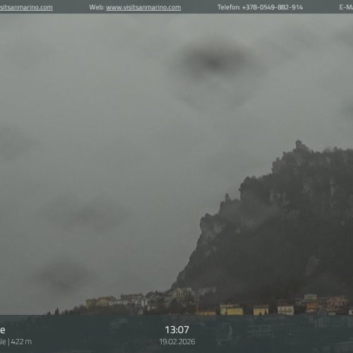Borgo Maggiore Live Webcam: Views of San Marino's Mountain Landscape