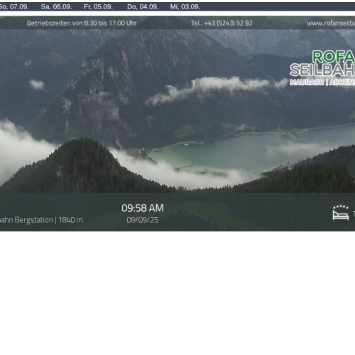 Rofan Seilbahn Bergstation Live Cam: Achensee & Alpine Panorama